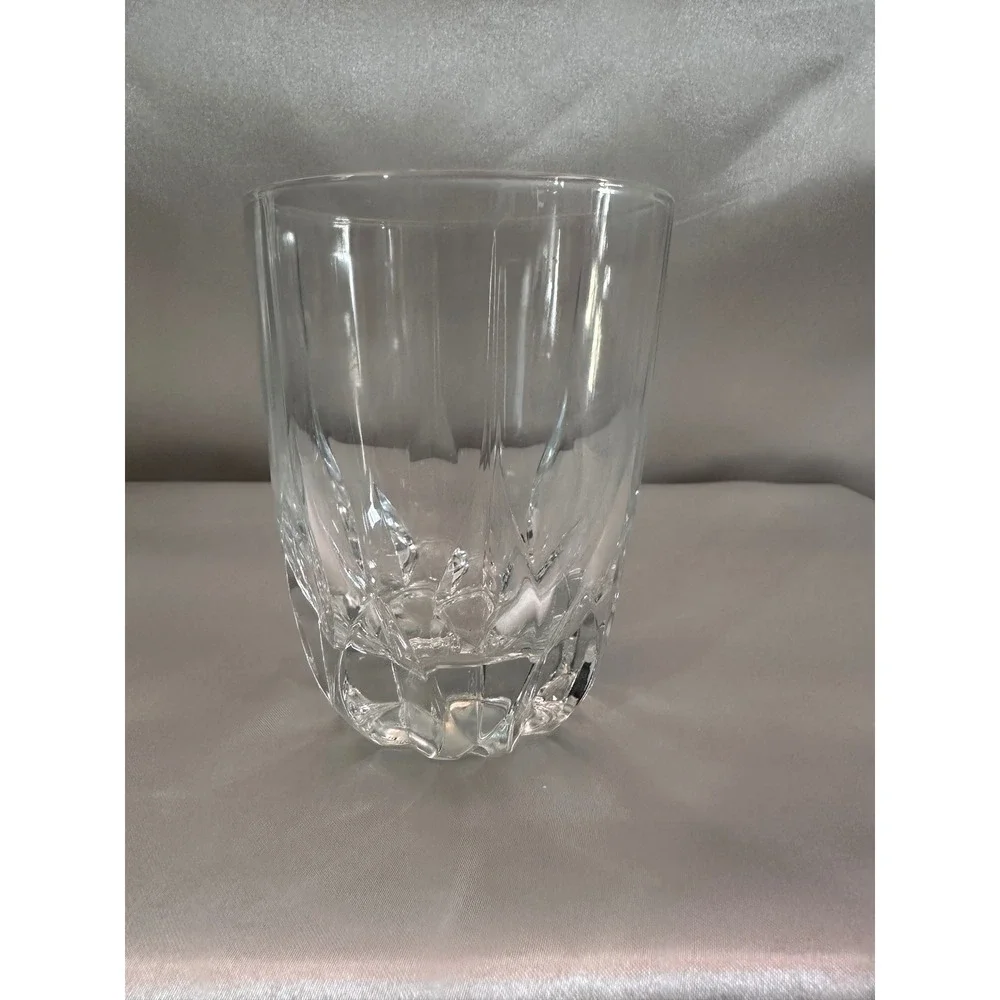 6 Crystal Whiskey Rocks Glasses Heavy Base Wedge‎ Cut Lowball Barware Clear